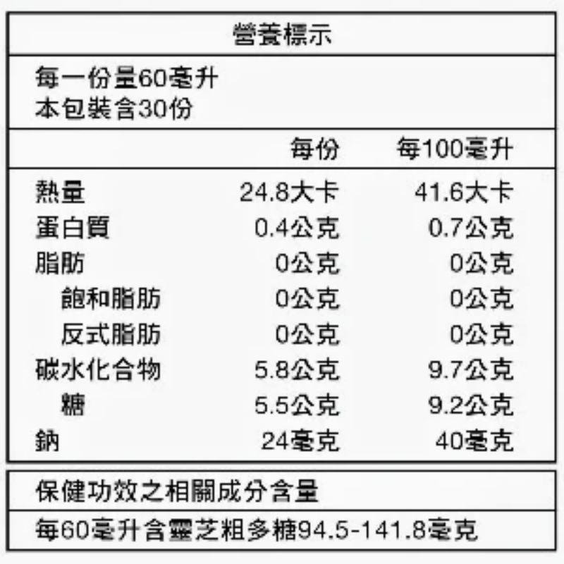 宅配免運 好市多官網代購 桂格 雙效活靈芝滋補液 60毫升 X 30入-細節圖3