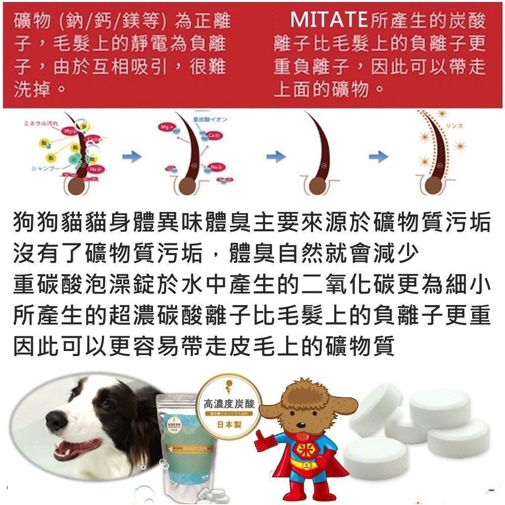 ❖三吉米熊❖【高濃度碳酸錠 | 日本MITATE】寵物泡澡_浸浴_重碳酸發泡錠_深層清潔毛囊_去汙清潔_皮膚過敏-細節圖3