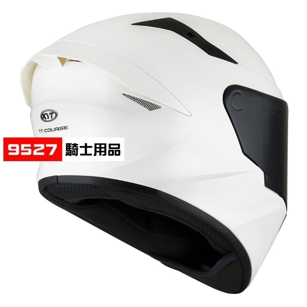 ⚡9527代購 KYT TT-COURSE 🎀 TT15 素色白 (亮面) 安全帽 全罩 雙D扣 TTC-細節圖9