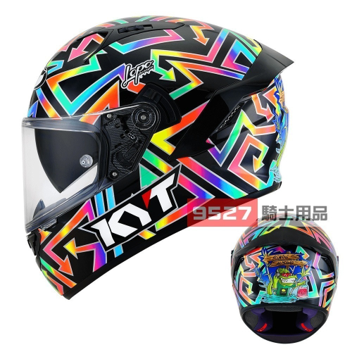 ⚡9527代購 KYT NFR 🎀 NF45 彩虹圖騰 (亮面) 安全帽 全罩 雙鏡片 雙D扣