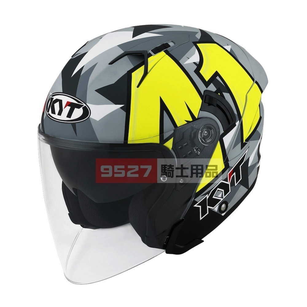 ⚡9527代購 KYT NFJ 🎀 FJ15 #41灰 (消光) 安全帽 3/4罩 雙鏡片 輕量塑鋼排齒扣-細節圖3