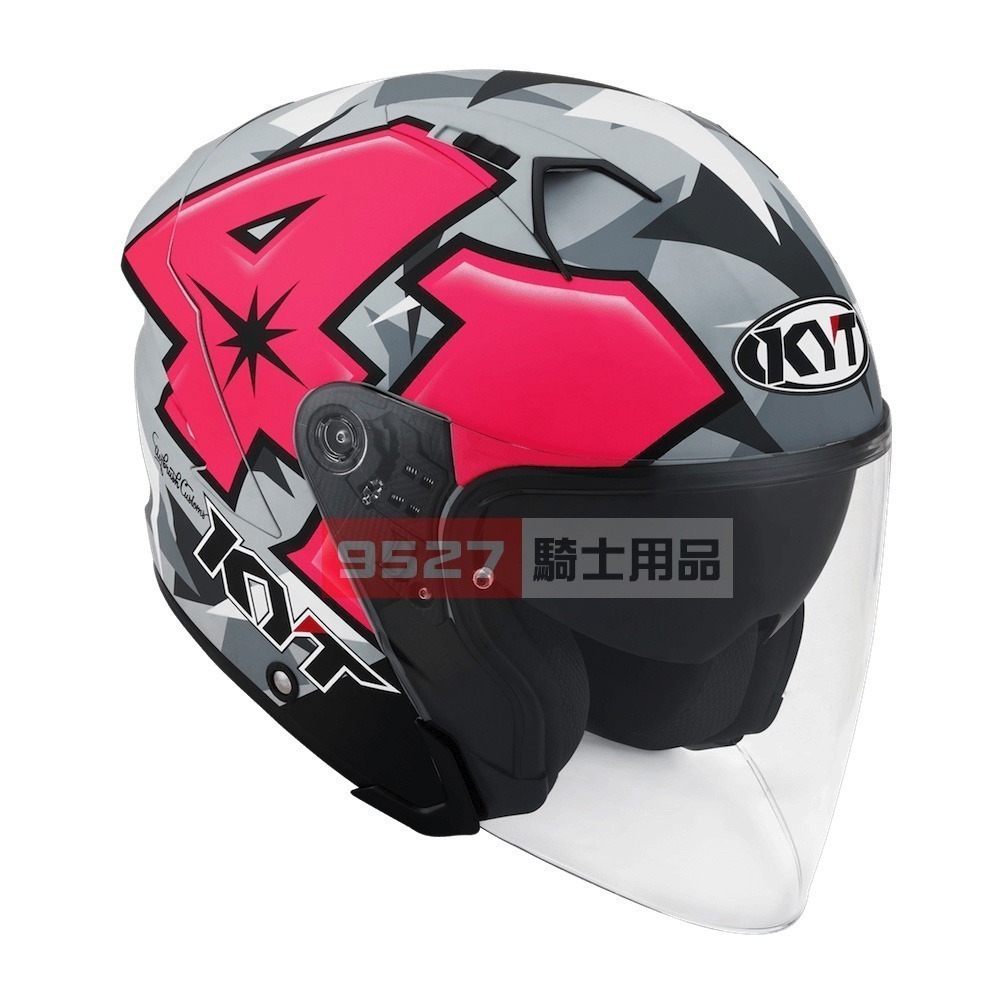 ⚡9527代購 KYT NFJ 🎀 FJ15 #41灰 (消光) 安全帽 3/4罩 雙鏡片 輕量塑鋼排齒扣-細節圖4