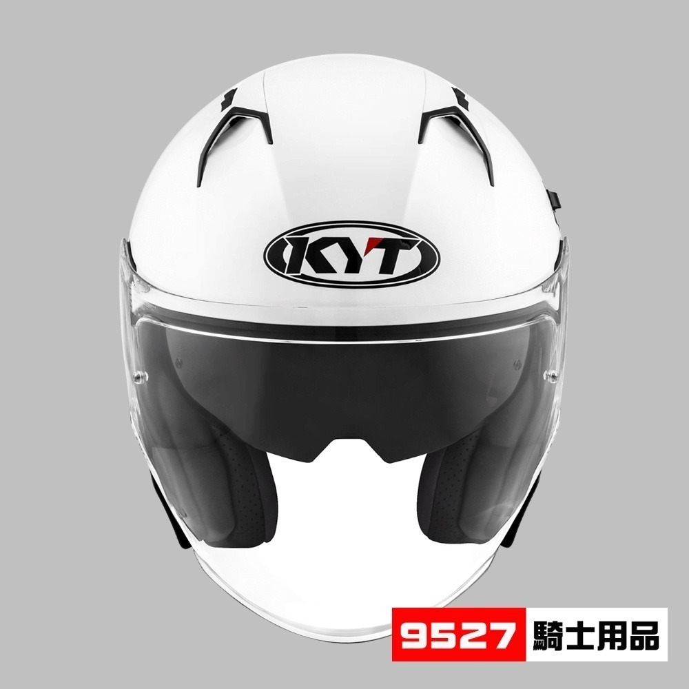 ⚡9527代購 KYT NFJ 🎀FJ03 素色白 (亮面) 安全帽 3/4罩 雙鏡片 輕量塑鋼排齒扣-細節圖4