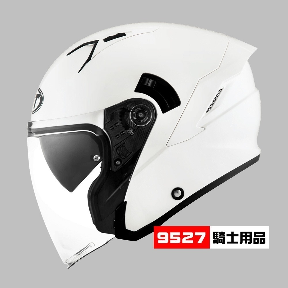 ⚡9527代購 KYT NFJ 🎀FJ03 素色白 (亮面) 安全帽 3/4罩 雙鏡片 輕量塑鋼排齒扣-細節圖6