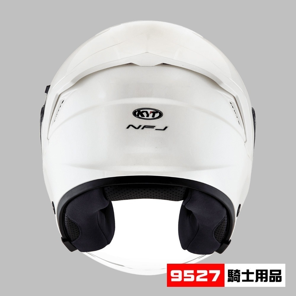 ⚡9527代購 KYT NFJ 🎀FJ03 素色白 (亮面) 安全帽 3/4罩 雙鏡片 輕量塑鋼排齒扣-細節圖7