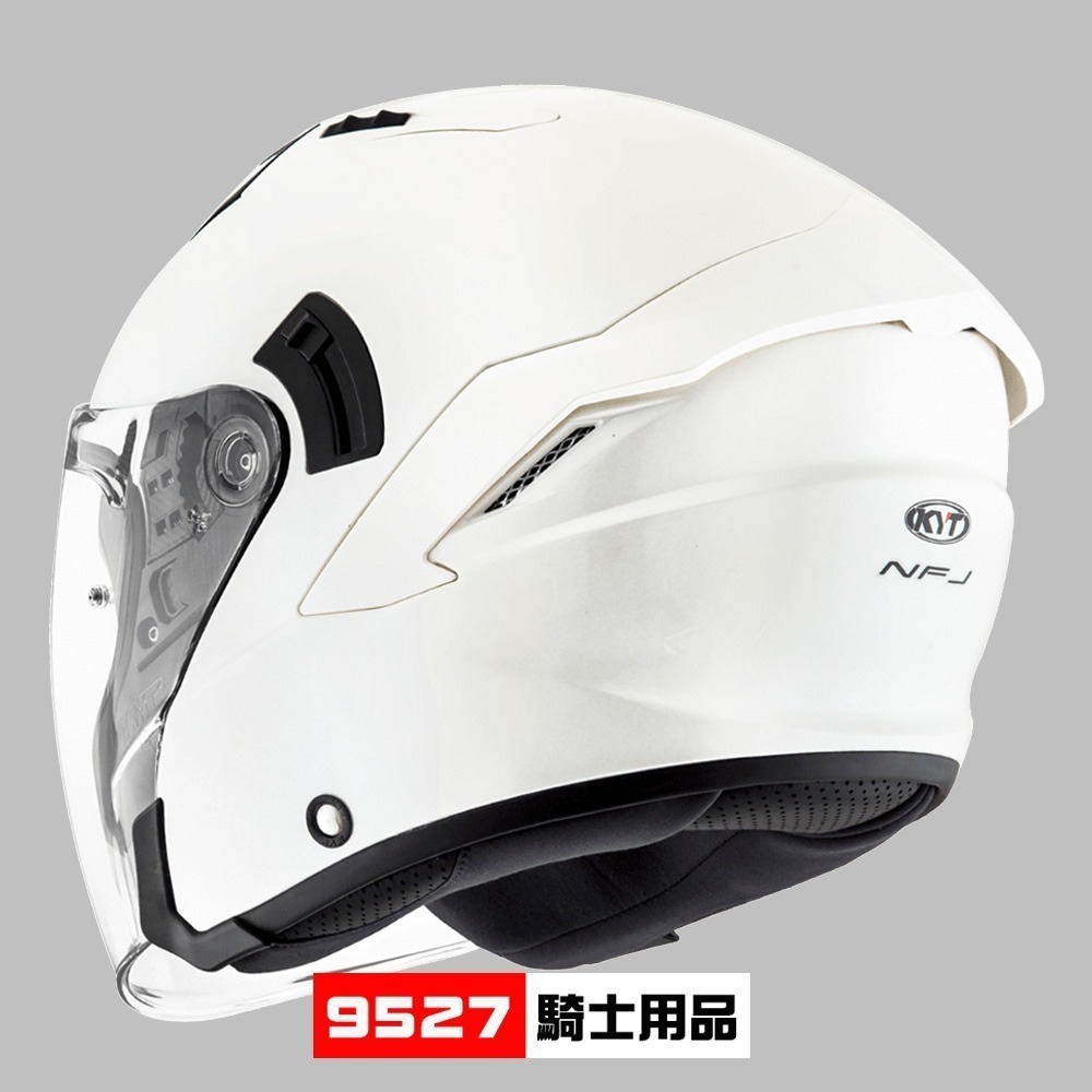 ⚡9527代購 KYT NFJ 🎀FJ03 素色白 (亮面) 安全帽 3/4罩 雙鏡片 輕量塑鋼排齒扣-細節圖9