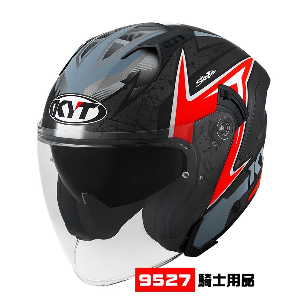 ⚡9527代購 KYT NFJ 🎀 FJ32 (消光) 安全帽 3/4罩 雙鏡片 輕量塑鋼排齒扣-細節圖3