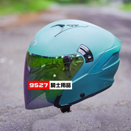 ⚡9527代購 KYT NFJ 🎀 FJ36 消光翡綠 安全帽 3/4罩 雙鏡片 輕量塑鋼排齒扣