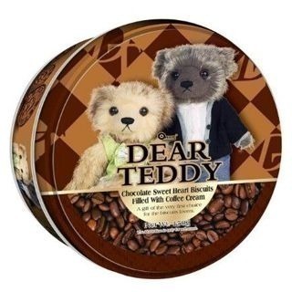 親愛的泰迪 咖啡味夾心餅乾 熊熊 奶素 鐵盒 獨立包裝