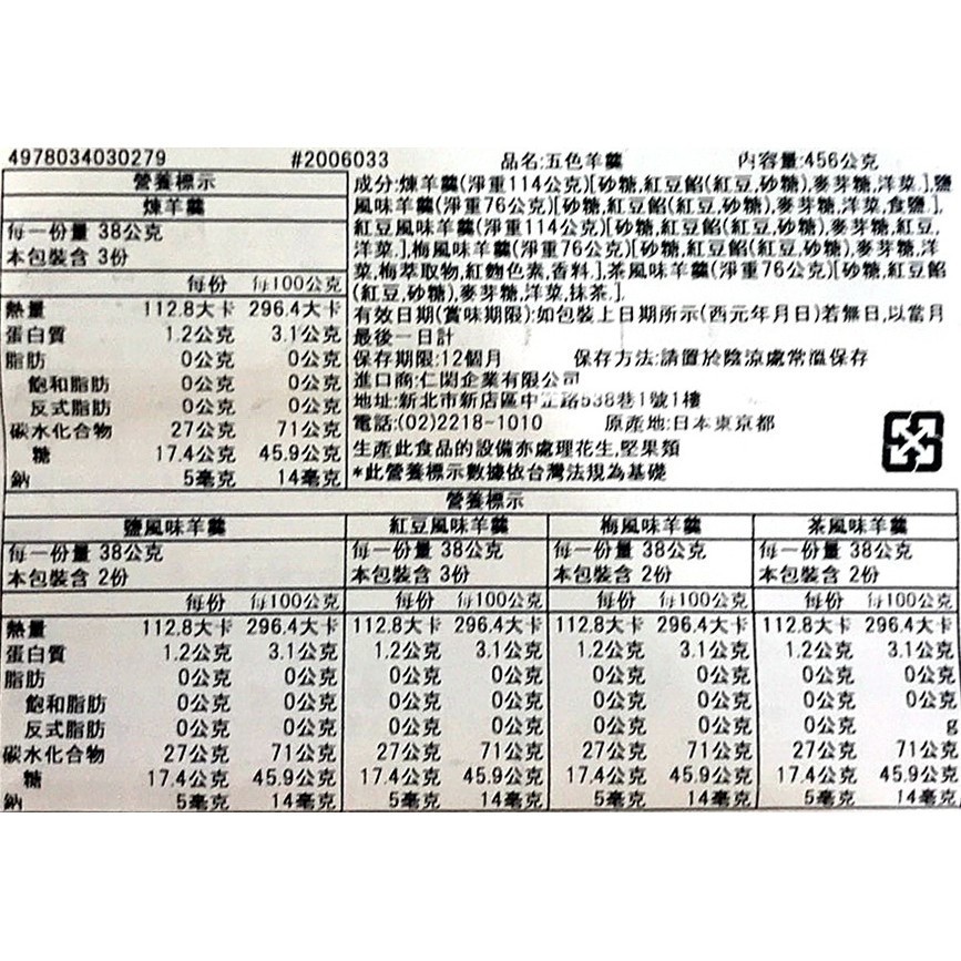 日本 滿屋 五色羊羹-細節圖2