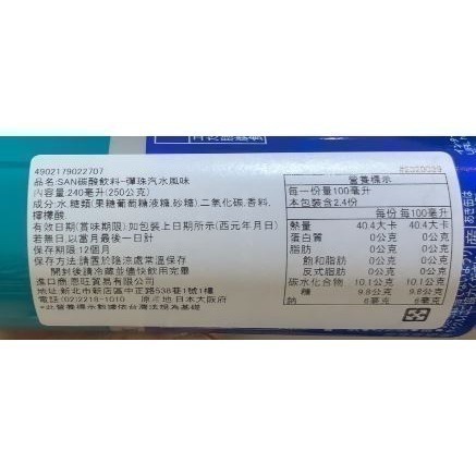 日本 SAN碳酸飲料-彈珠汽水風味/葡萄風味/哈密瓜風味/橘子風味 罐裝-細節圖3