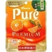 日本 Kanro甘樂 Pure愛媛蜜柑軟糖/青葡萄蘇打風味軟糖