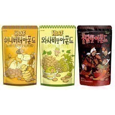 韓國 HBAF 杏仁果-蜂蜜奶油味/山葵味/火辣雞風味120G