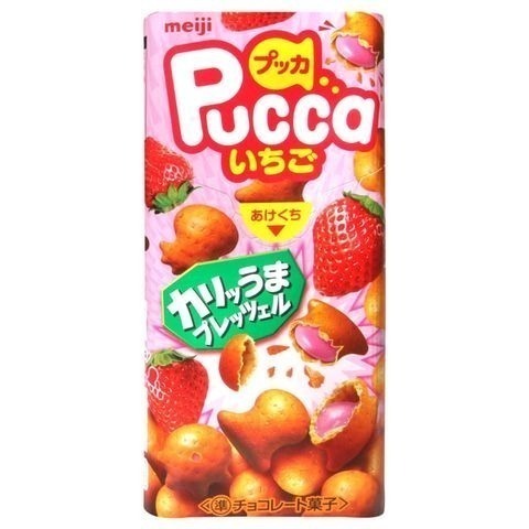 日本進口 明治 PUCCA草莓風味餅乾 草莓餅乾