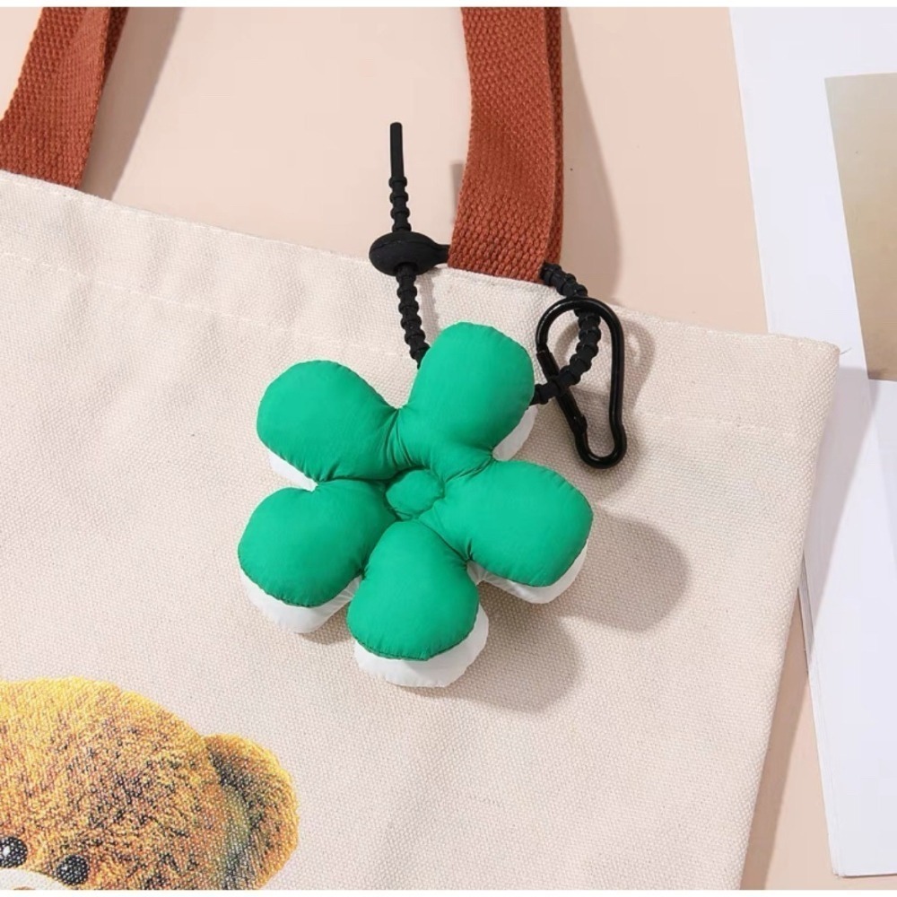 網紅黑色綠色吊飾花朵可愛風鑰匙扣包包掛飾韓國ins風亞克力掛件-細節圖3