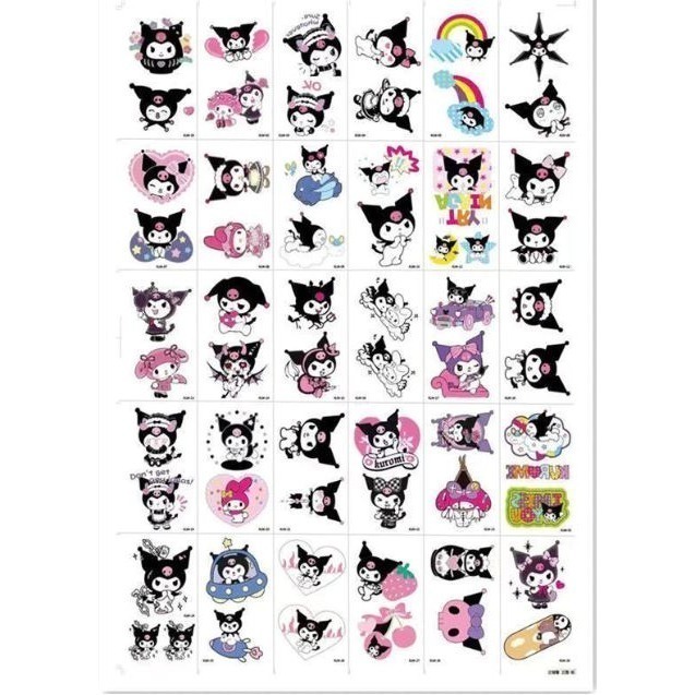 三麗鷗 庫洛米 Hello Kitty凱蒂貓 防水持久紋身貼 可洗-規格圖5
