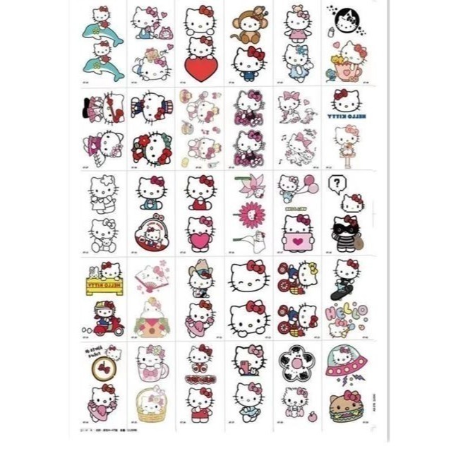三麗鷗 庫洛米 Hello Kitty凱蒂貓 防水持久紋身貼 可洗-規格圖5