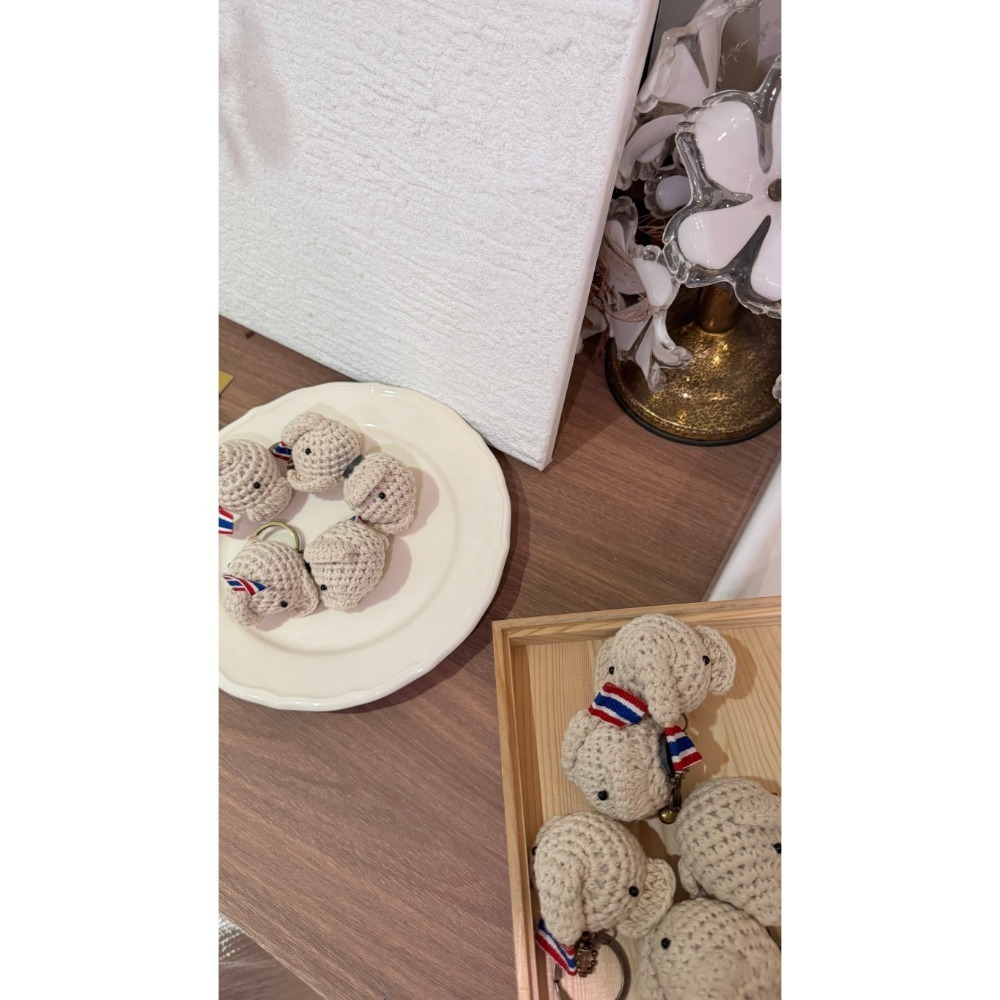 全新現貨 泰國 清邁手工針織大象頭 磁鐵/鑰匙圈吊飾款-規格圖3