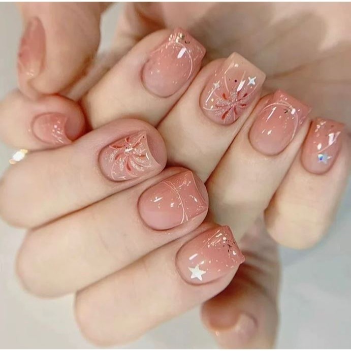 現貨 中長短款氣質可愛美甲 甲片成品指甲貼片顯白-細節圖7