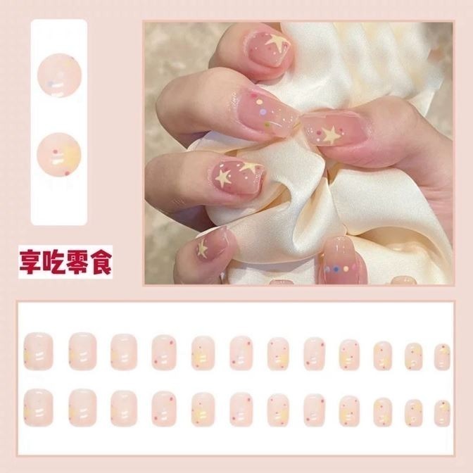 現貨 中長短款氣質可愛美甲 甲片成品指甲貼片顯白-規格圖9