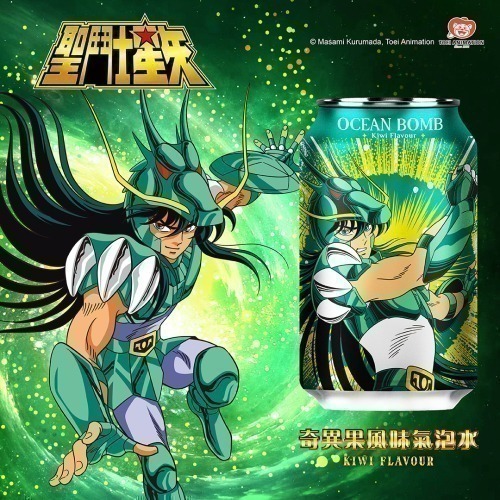 【享吃零食】Ocean Bomb聖鬥士星矢 蔓越莓/奇異果/鳳梨 風味氣泡水 青銅聖鬥士-細節圖2