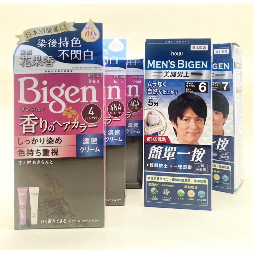 《現貨 開發票》美源 BIGEN 花果香 快速染髮霜 男士簡單一按 棕色 40g+40g 染髮霜-細節圖2