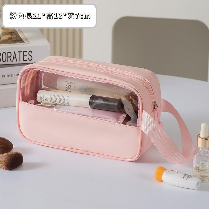 《電子發票》馬卡龍色系 PVC防水洗漱包 出差旅行 便攜手提 化妝品 收納包 收提洗漱包 洗漱包-細節圖3