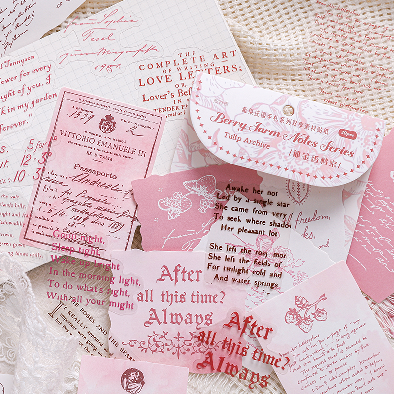 BON BON BONNIE🐰手帳素材 紙跡 莓果莊園手札系列 雙材質文字素材包-細節圖3