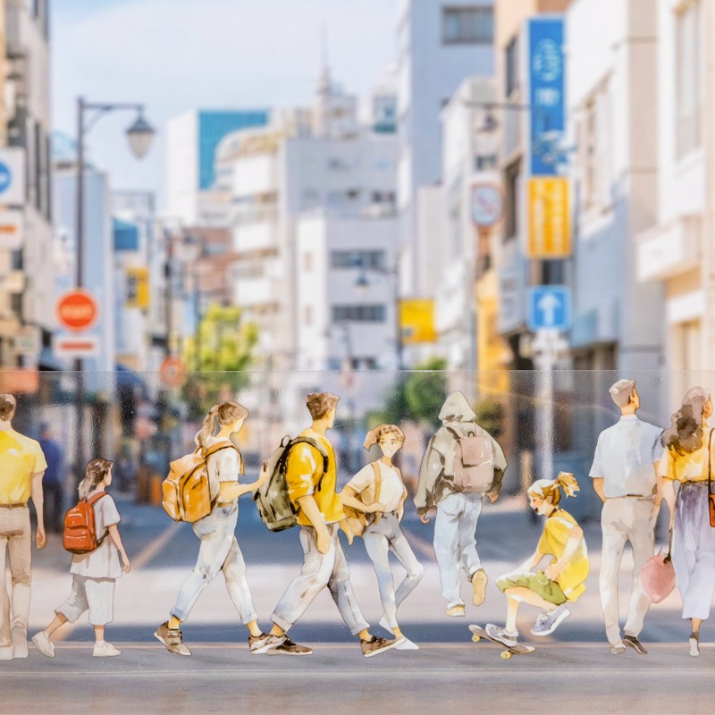BON BON BONNIE🐰手帳素材 番茄醬少女 人來人往系列 生活人物寵物造景PET膠帶-細節圖2