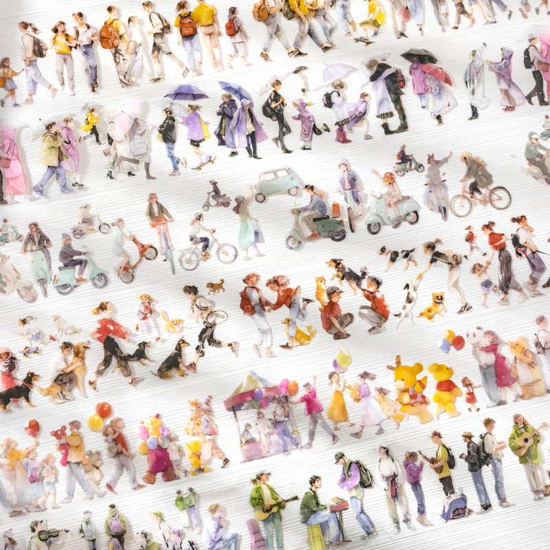 BON BON BONNIE🐰手帳素材 番茄醬少女 人來人往系列 生活人物寵物造景PET膠帶-細節圖7