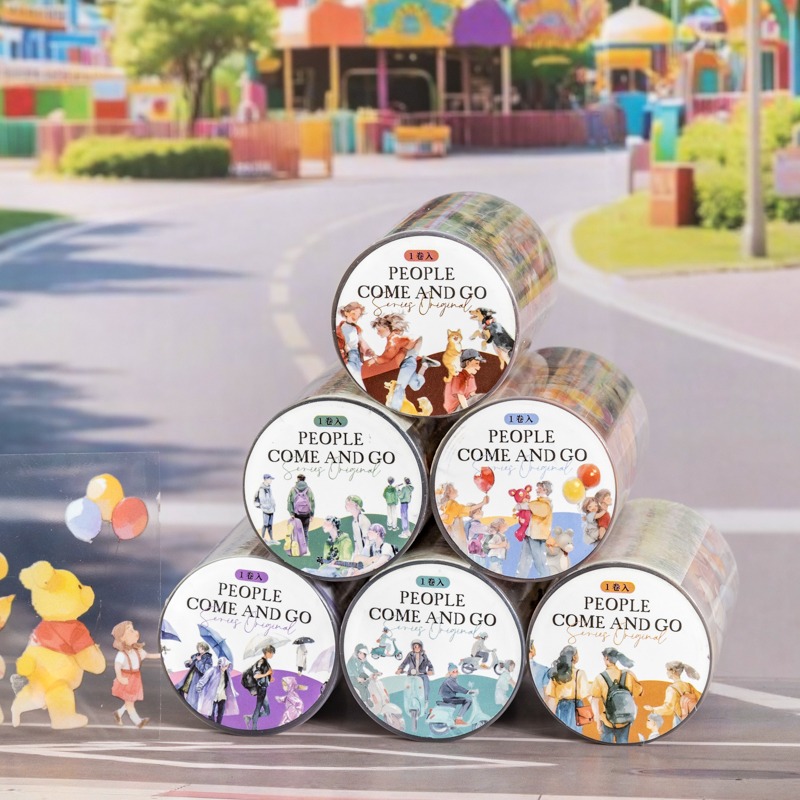 BON BON BONNIE🐰手帳素材 番茄醬少女 人來人往系列 生活人物寵物造景PET膠帶-細節圖9