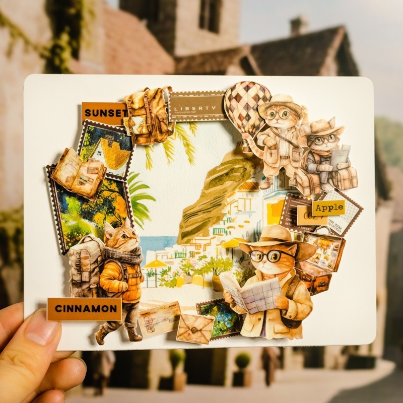 BON BON BONNIE🐰手帳素材 番茄醬少女 湯姆的百變生活系列 貓咪百變造型PET膠帶-細節圖8