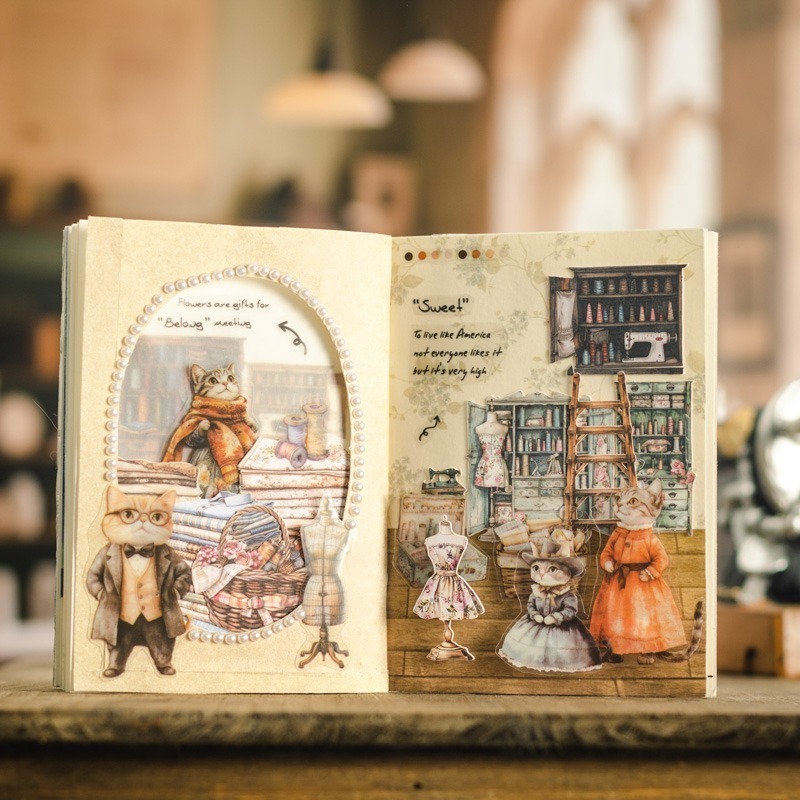 BON BON BONNIE🐰手帳素材 番茄醬少女 湯姆的百變生活系列 貓咪百變造型PET膠帶-細節圖10