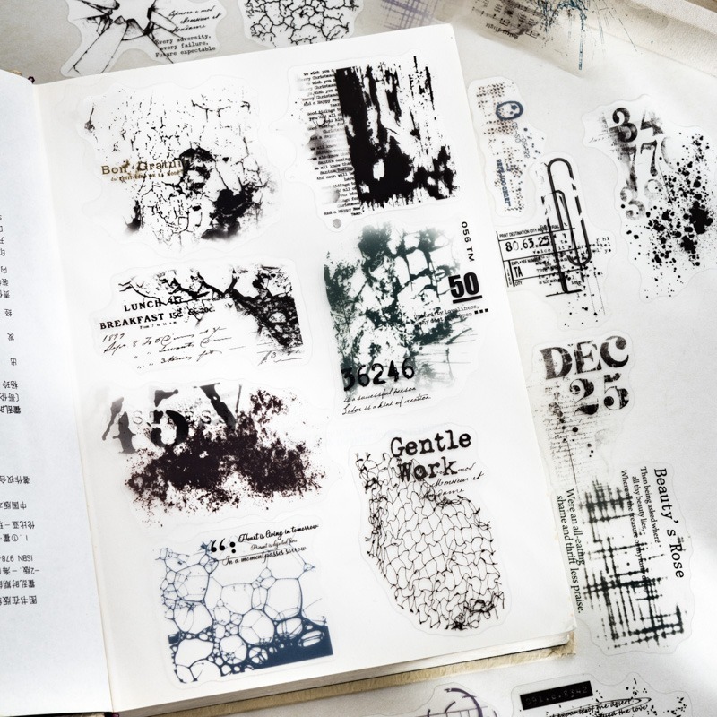 BON BON BONNIE🐰番茄醬少女 疊紋系列 英文大分量文字PET貼紙包-細節圖2