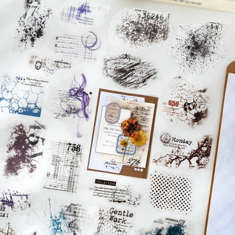 BON BON BONNIE🐰番茄醬少女 疊紋系列 英文大分量文字PET貼紙包-細節圖3