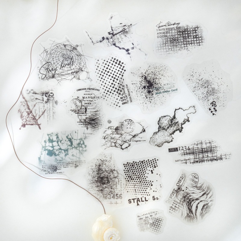 BON BON BONNIE🐰番茄醬少女 疊紋系列 英文大分量文字PET貼紙包-細節圖5