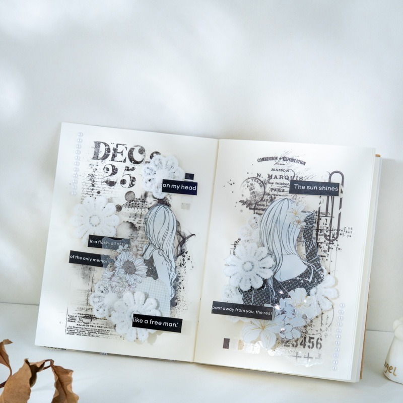 BON BON BONNIE🐰番茄醬少女 疊紋系列 英文大分量文字PET貼紙包-細節圖7