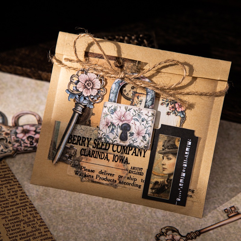 BON BON BONNIE🐰美好的一天 遺落的鑰匙系列 復古鑰匙硬卡貼紙-細節圖5