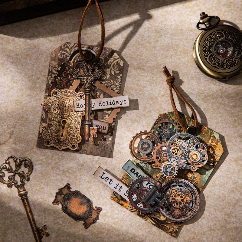 BON BON BONNIE🐰美好的一天 遺落的鑰匙系列 復古鑰匙硬卡貼紙-細節圖6