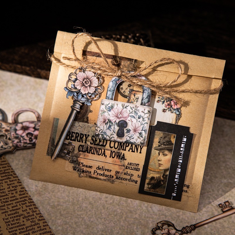 BON BON BONNIE🐰美好的一天 遺落的鑰匙系列 復古鑰匙硬卡貼紙-細節圖5