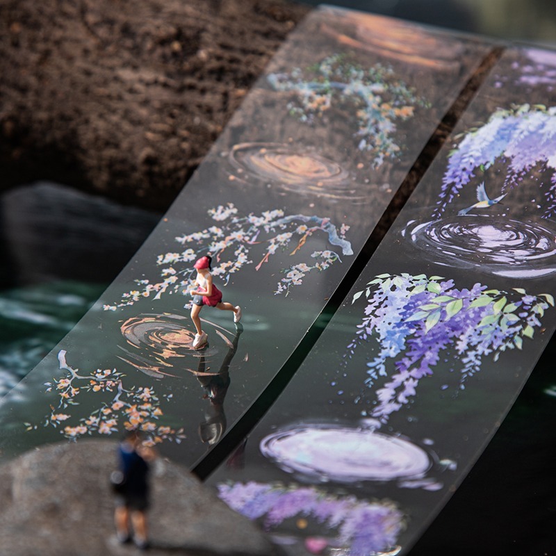 BON BON BONNIE🐰美好的一天 漣漪系列 水面植物花卉造景PET膠帶-細節圖2