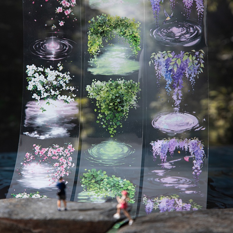 BON BON BONNIE🐰美好的一天 漣漪系列 水面植物花卉造景PET膠帶-細節圖3