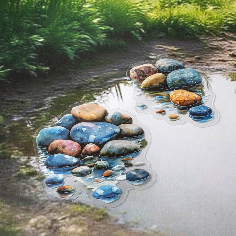 BON BON BONNIE🐰美好的一天 水窪小路系列 水坑倒影造景風景PET貼紙-細節圖2