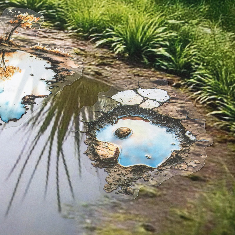 BON BON BONNIE🐰美好的一天 水窪小路系列 水坑倒影造景風景PET貼紙-細節圖3
