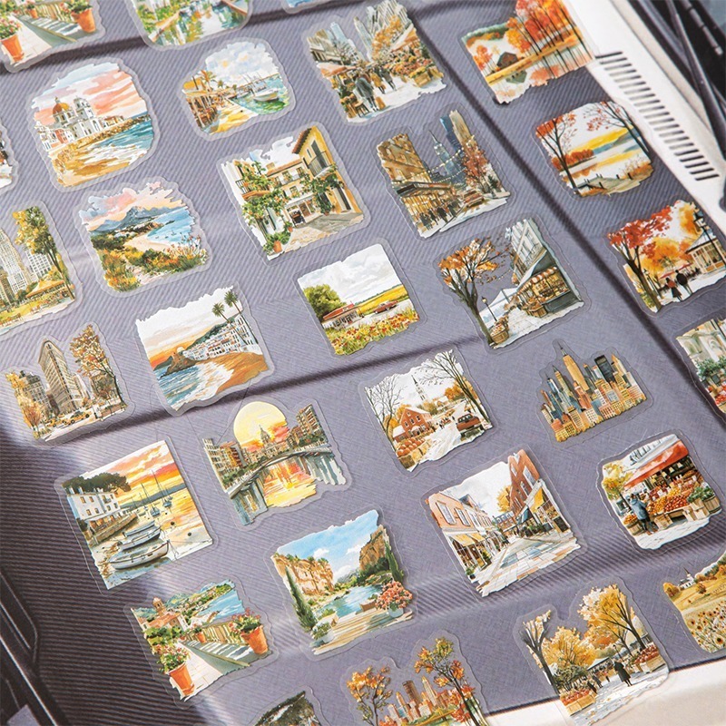 BON BON BONNIE🐰美好的一天 慢鏡頭街景系列 風景旅遊造景PET貼紙包-細節圖6
