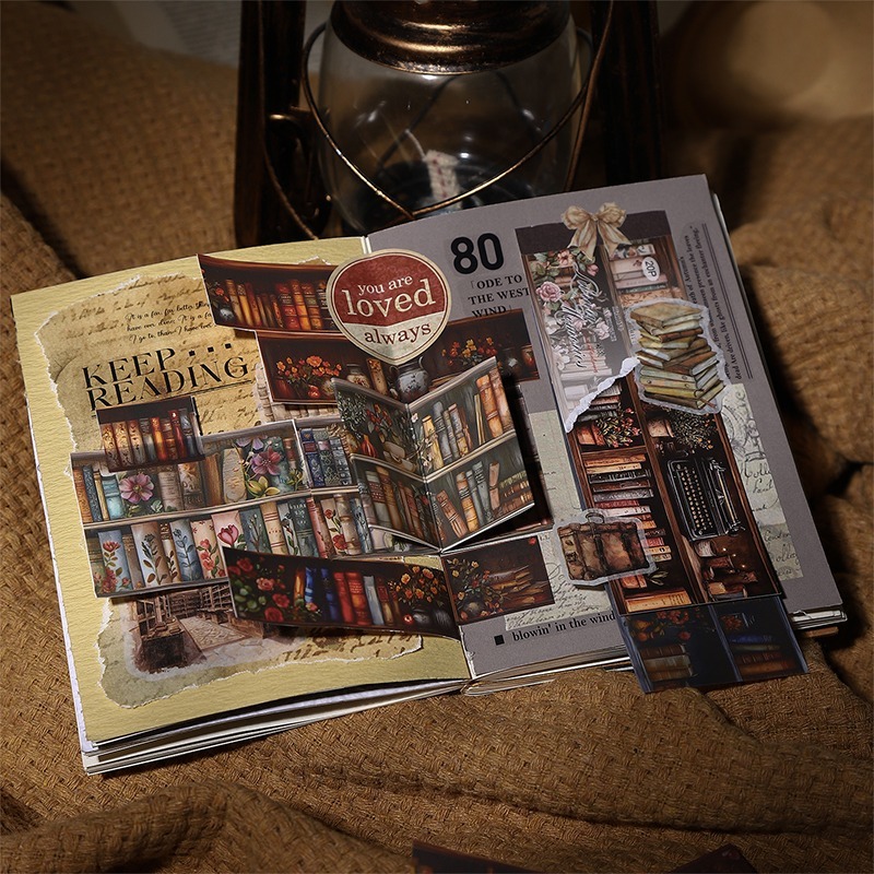 BON BON BONNIE🐰番茄醬少女 藏書閣系列 書籍書櫃 和紙 PET貼紙本-細節圖5