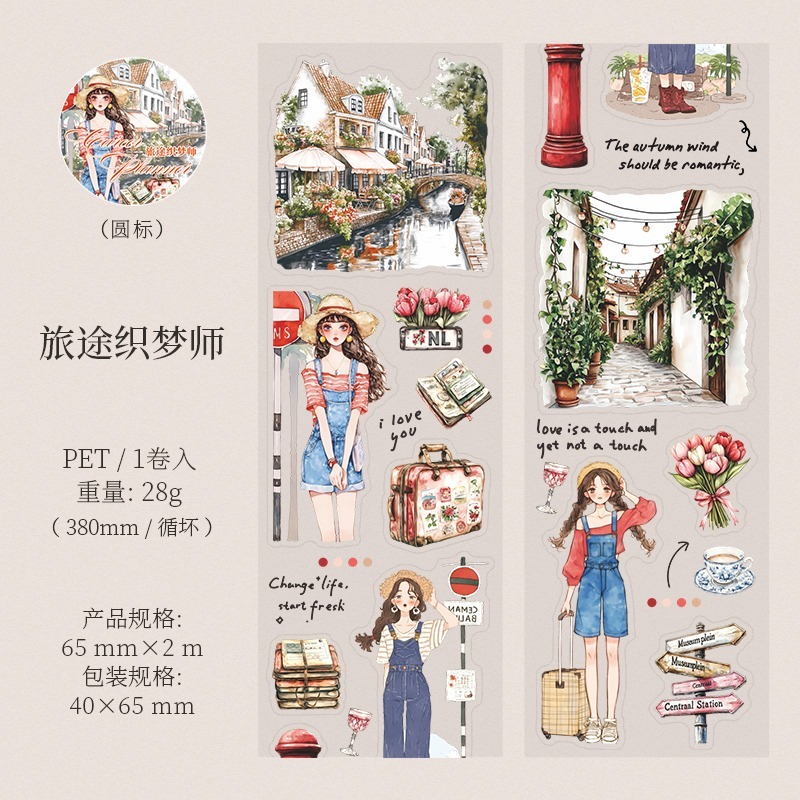BON BON BONNIE🐰番茄醬少女 人生規劃師系列 職業場景造景PET膠帶-規格圖7