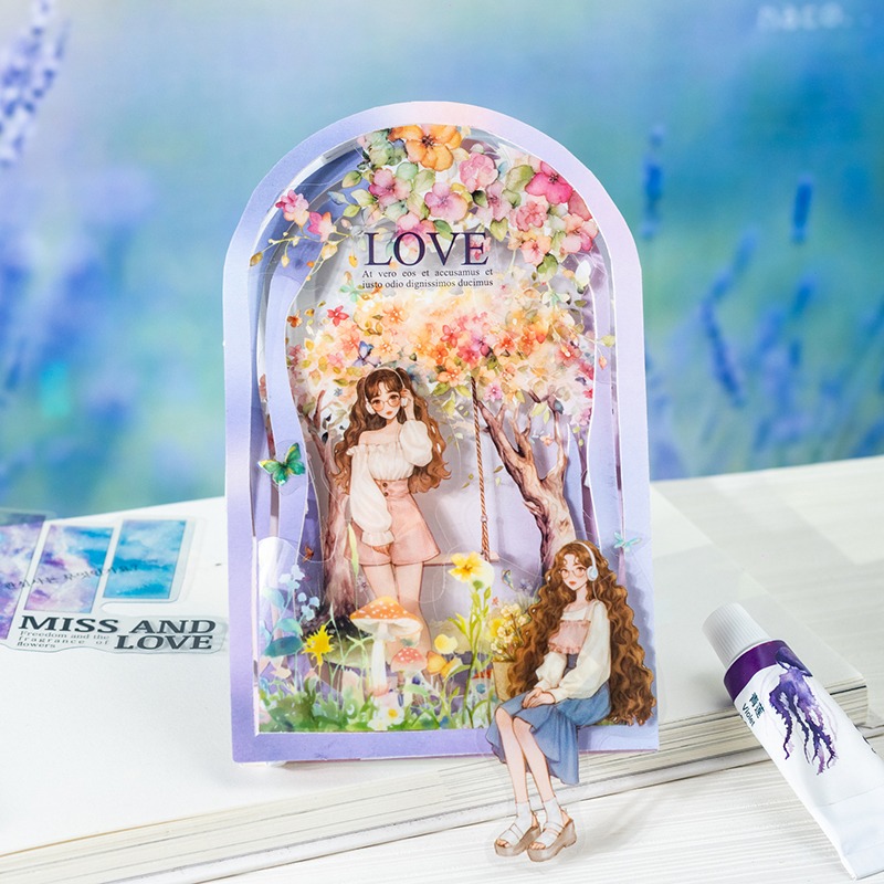 BON BON BONNIE🐰番茄醬少女 安妮的斑斕心情系列 人物水彩暈染分鏡PET貼紙-細節圖4