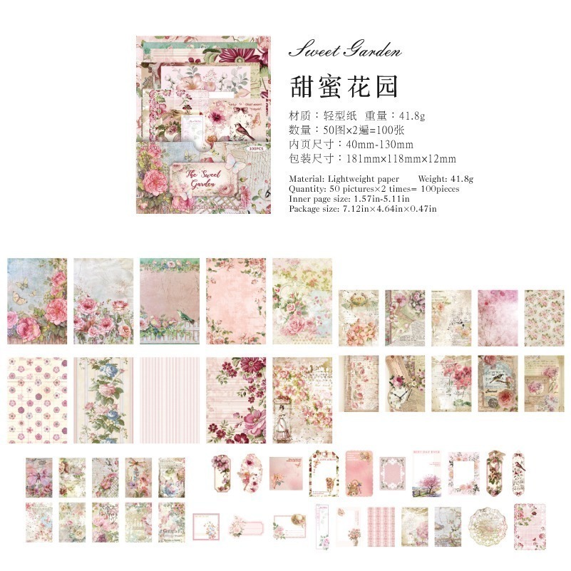 BON BON BONNIE🐰陌墨 田園郵局系列 大份量多尺寸復古素材包-規格圖8