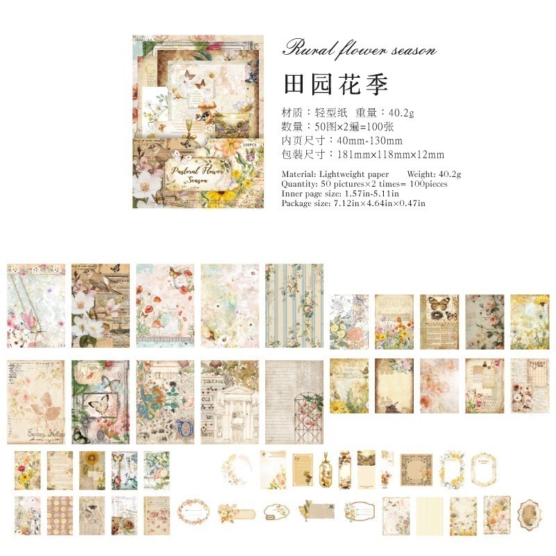 BON BON BONNIE🐰陌墨 田園郵局系列 大份量多尺寸復古素材包-規格圖8